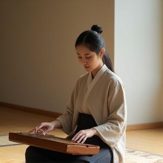 전통 악기로 소리 명상 중인 이지혜 음악가