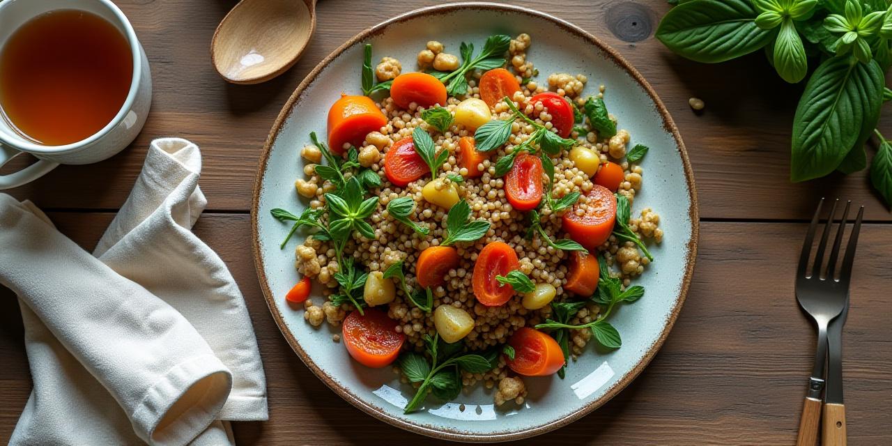 아름답게 담긴 건강식 식사